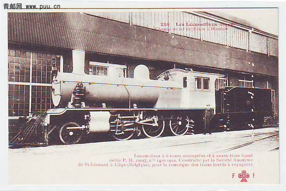 清中国北京汉口京汉铁路使用的火车头明信片.jpg