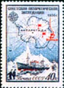 1956年苏联南极探险队破冰船和地图.jpg