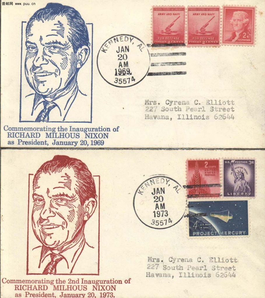 18.美国总统尼克松生就职自制纪念实寄封2枚.jpg