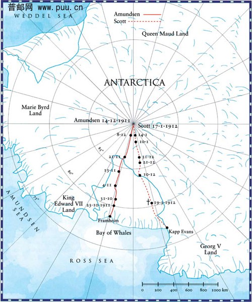 阿蒙森的南极路线