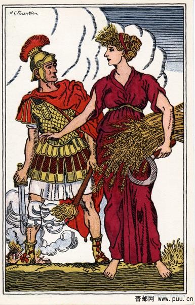 谷物女神克瑞斯阻止战神马尔斯