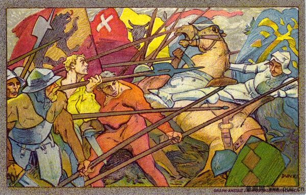 瑞士联邦反抗勃艮第公爵统治的战争场景