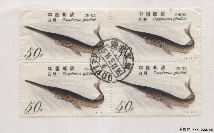 1994-3  中华鲟 方联信销票.jpg