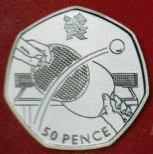 伦敦奥运会纪念币：乒乓球