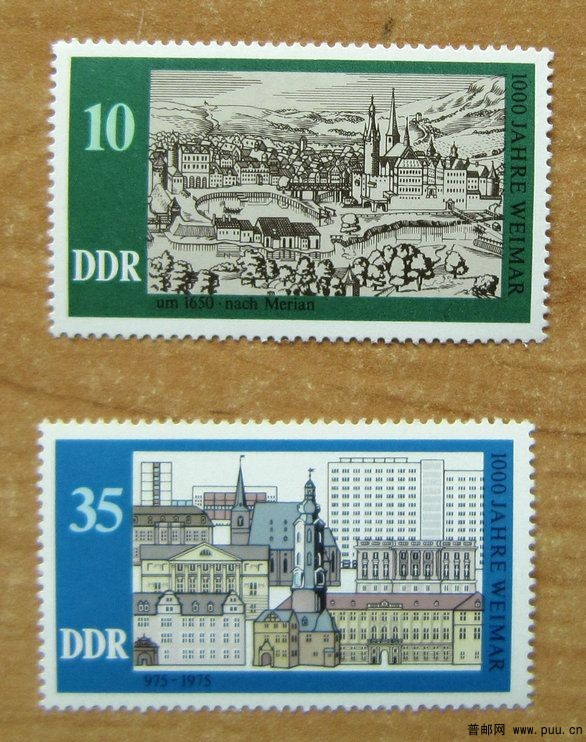 德国 历史名城魏玛【东德发行魏玛1000年城景建筑】.jpg