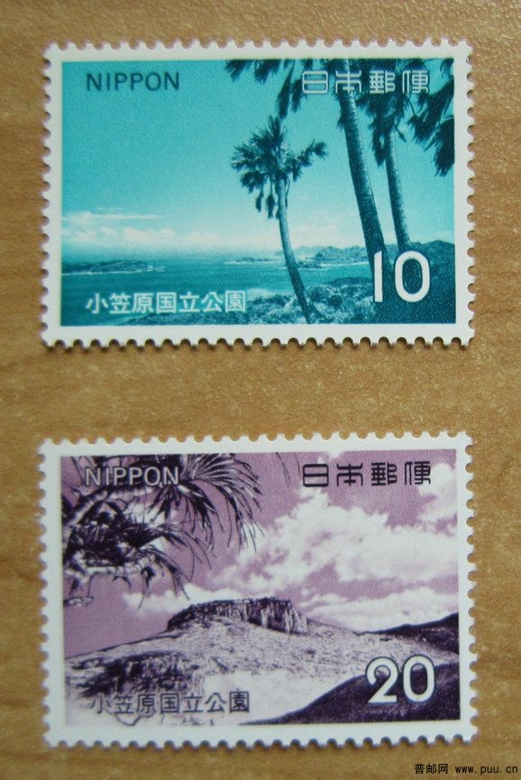 日本 小笠原群岛【1973年发行2次国立公园小笠原：父岛海岸、南岛礁石2枚全】.jpg.jpg