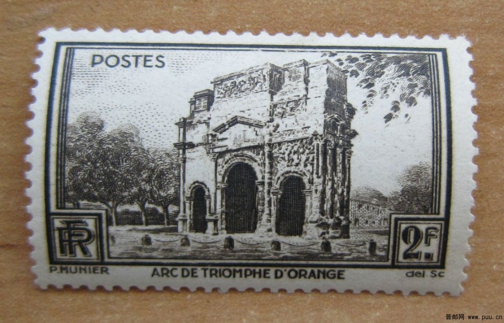 法国 奥朗日古罗马剧院和凯旋门【1938年发行古罗马凯旋门】.jpg