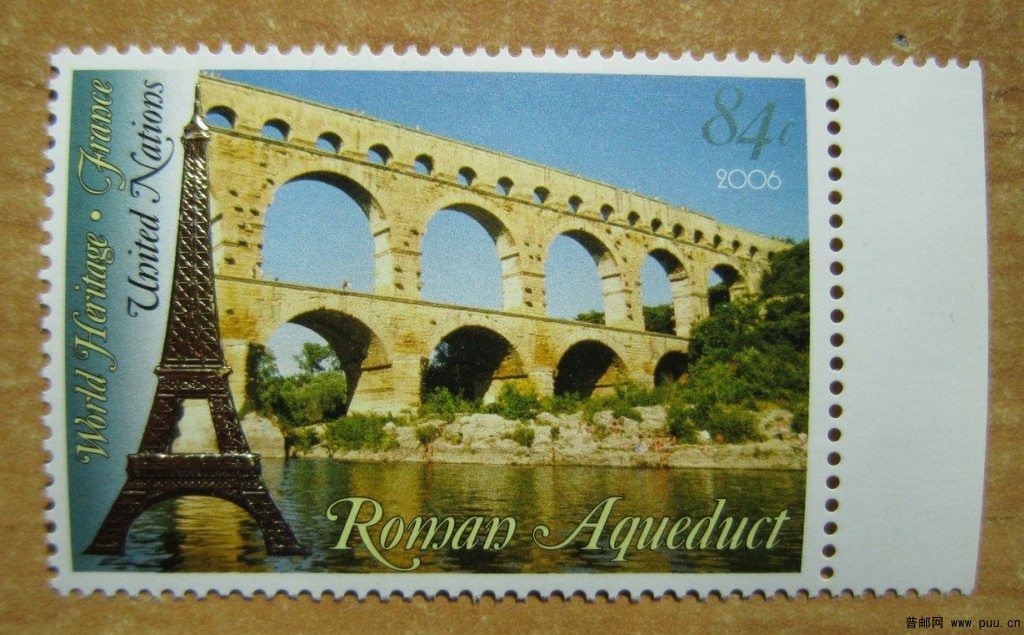 法国 加德桥 (罗马式水渠)【2006年发行加德桥（联合国纽约）】.jpg