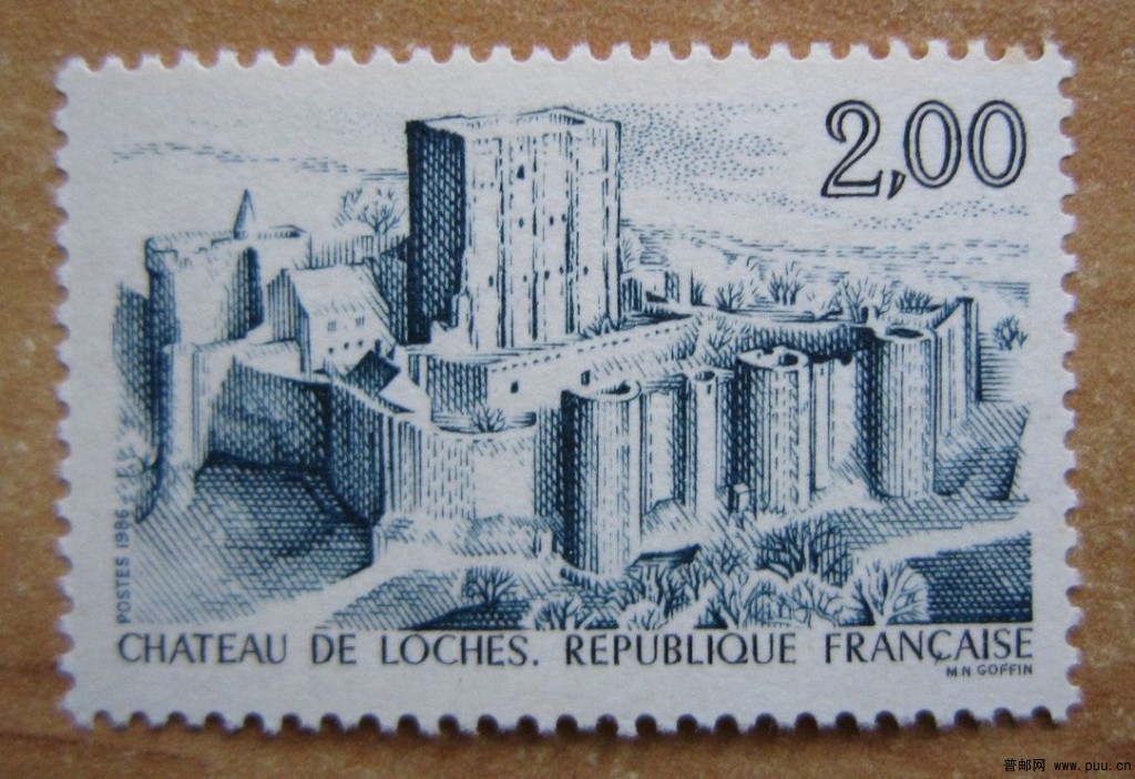 法国 卢瓦尔河流域－叙利至沙洛呐【1986年发行旅游：洛什城堡【散票（5－2）】】.jpg.jpg