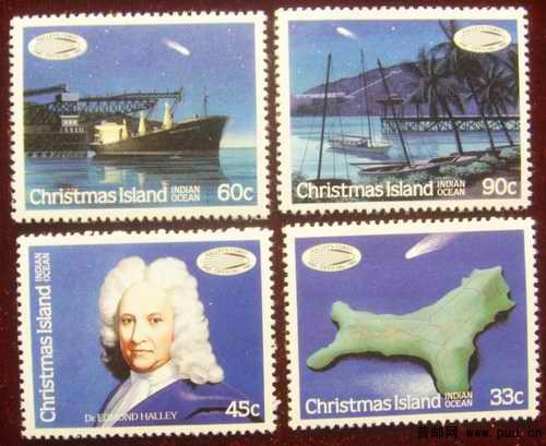 圣诞岛85年哈雷慧星4全23元