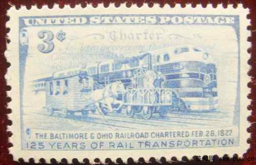 美国52年火车1全4元 
