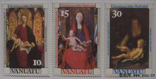 瓦努阿图80年世界名画(母与子)3全16元