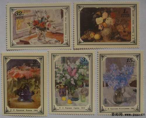 苏联79年靜物画5全8元