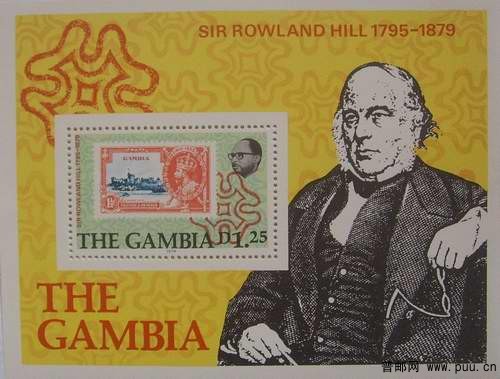 冈比亚79年罗兰.希厼逝世百年票中票小型张13元