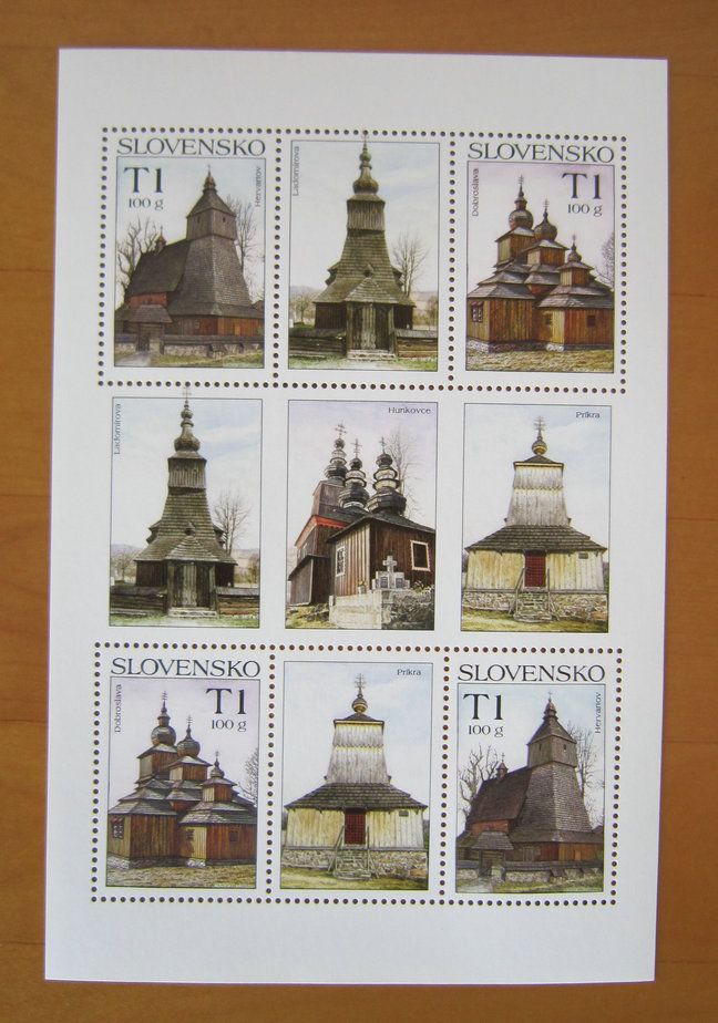 斯洛伐克 喀尔巴阡山斯洛伐克段的原木教堂【2008年发行小版张】.jpg