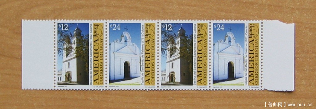 乌拉圭 萨拉门多移民镇的历史区（2001年发行世界遗产—乌拉圭最古老的圣礼教堂、祈祷.jpg