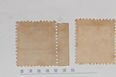 普东1曲形水印及普东2票背面