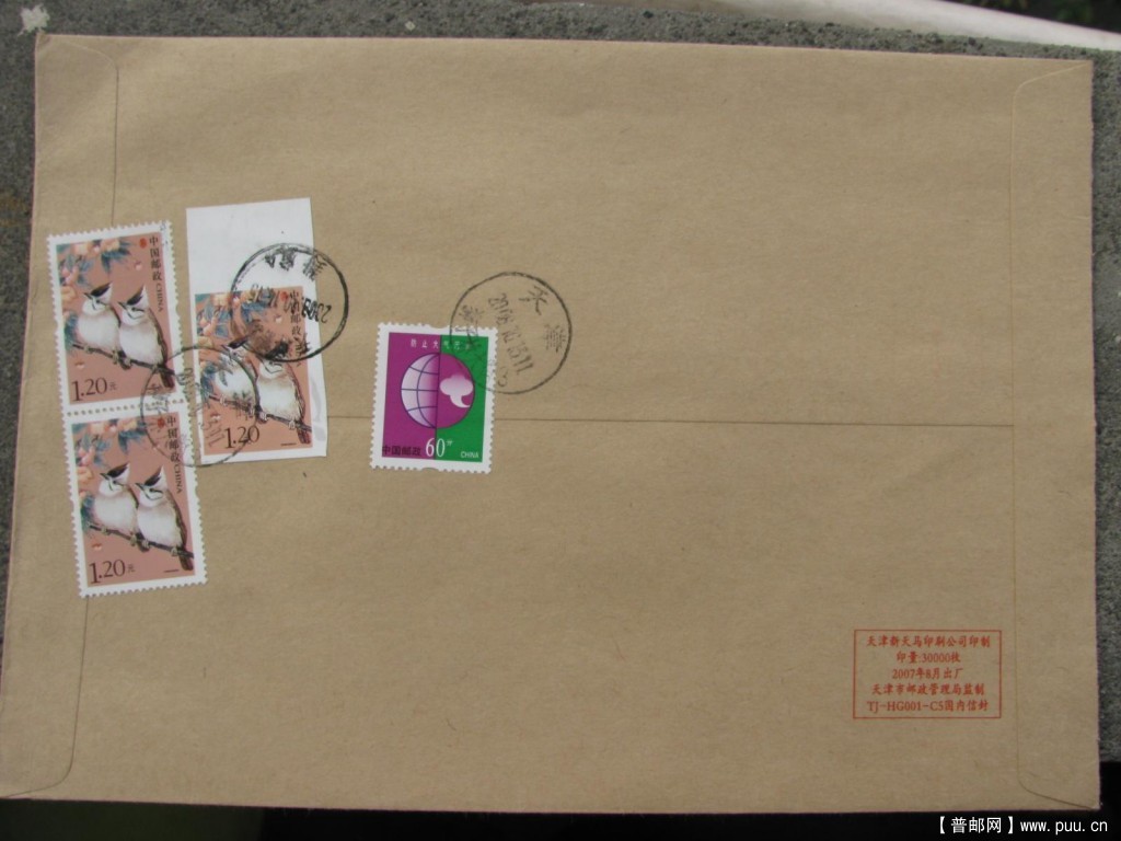 贴中国鸟赝品天津寄河北挂号封-反面0.JPG
