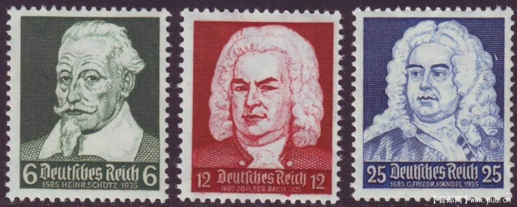 德国1935年音乐家许茨 巴赫 亨德尔3全新 原胶未贴.jpg