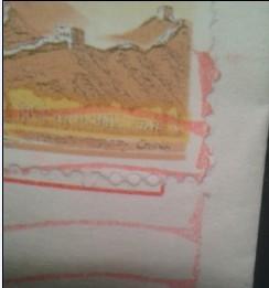 CHINA的上边有漏印，林外票的树林上方的颜色较深