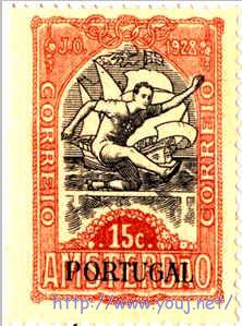 图1.世界首枚带五环标志邮票