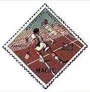  图是中国澳门在1962年发行的羽毛球运动邮票,这也是世界各国羽毛球邮票中仅有的一枚菱形邮票。 ...
