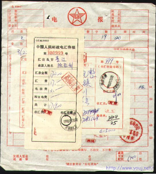 电汇存根、电汇汇款单、加电报.jpg