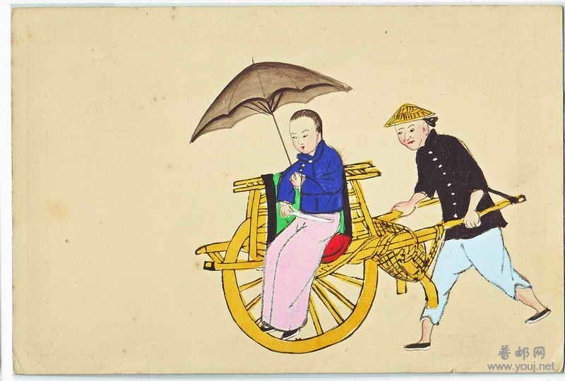 清代邮资明信片手绘图2