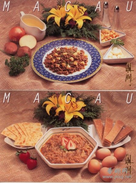 炒兔治猪肉、黄糖蛋浆（各10人用量）