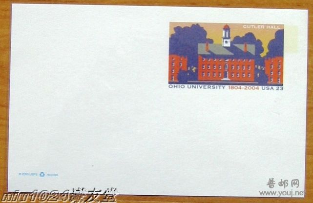 美国2003年俄亥俄州立大学建校百年邮资片.JPG