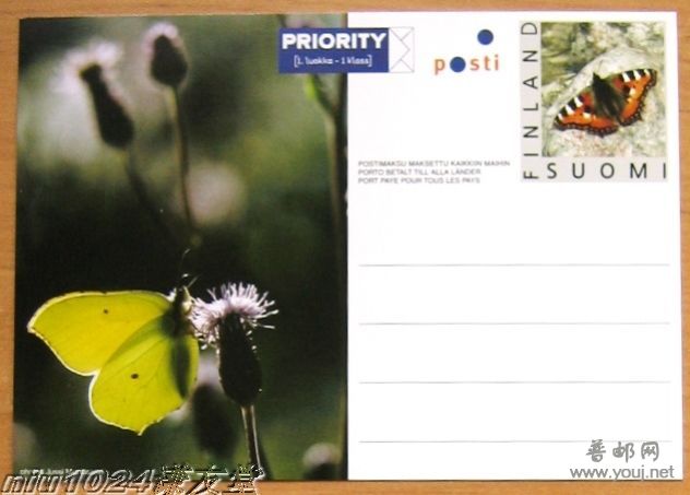 芬兰2003年蝴蝶邮资片.JPG