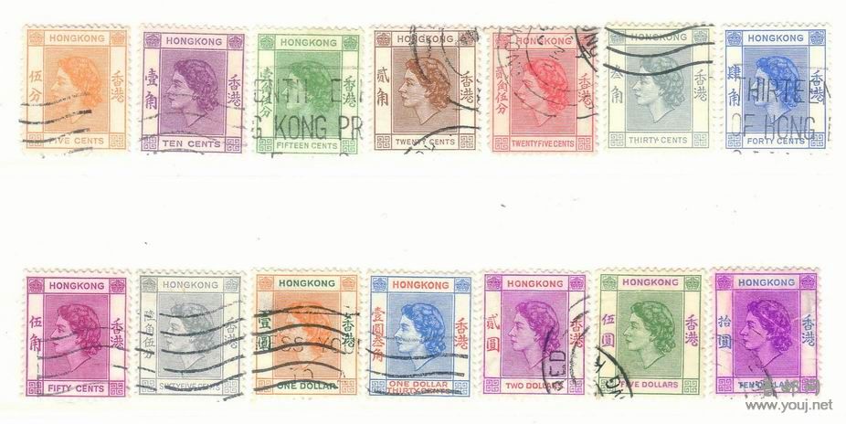 香港普通邮票（R25）女皇伊丽莎白二世第一组（全套）.jpg