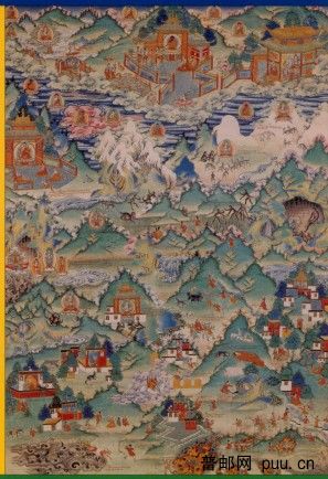 清代唐卡：藏民族起源图