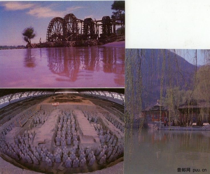 陕西兵马俑、华清池；宁夏黄河水车