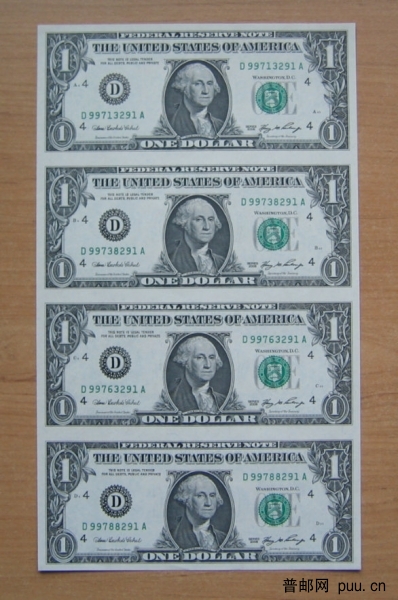 美元（一元）四连张1.JPG