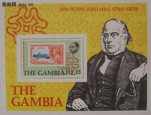 冈比亚79年罗兰.希厼逝世百年票中票小型张13元