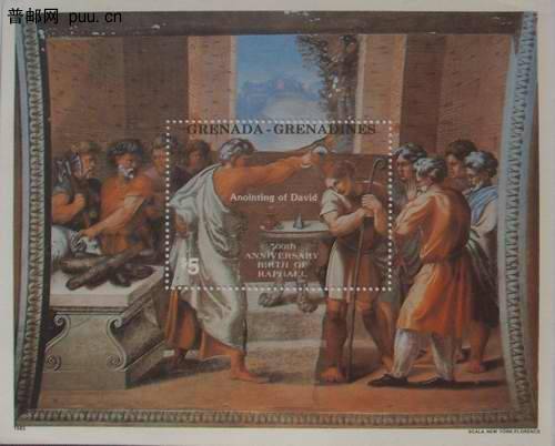 格林纳达的格林纳丁斯83年拉斐尔画小型张20元