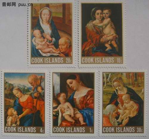 库克群岛68年世界名画(母与子)23元