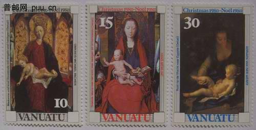 瓦努阿图80年世界名画(母与子)3全16元