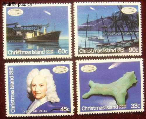 圣诞岛85年哈雷慧星4全25元